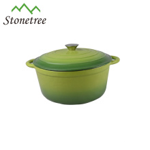 cazuela de hierro fundido de esmalte verde 4.5 qt